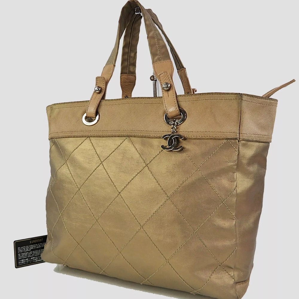 Chanel Gold Quilted Tote Bag